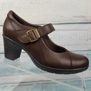 Earth Origins Womens Brown Leather Mary Janes 7.5